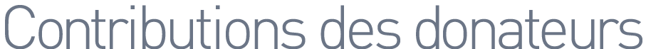 Contributions des donateurs