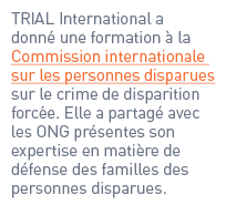 TRIAL International a donné une formation à la Commission internationale sur les personnes disparues sur le crime de ...